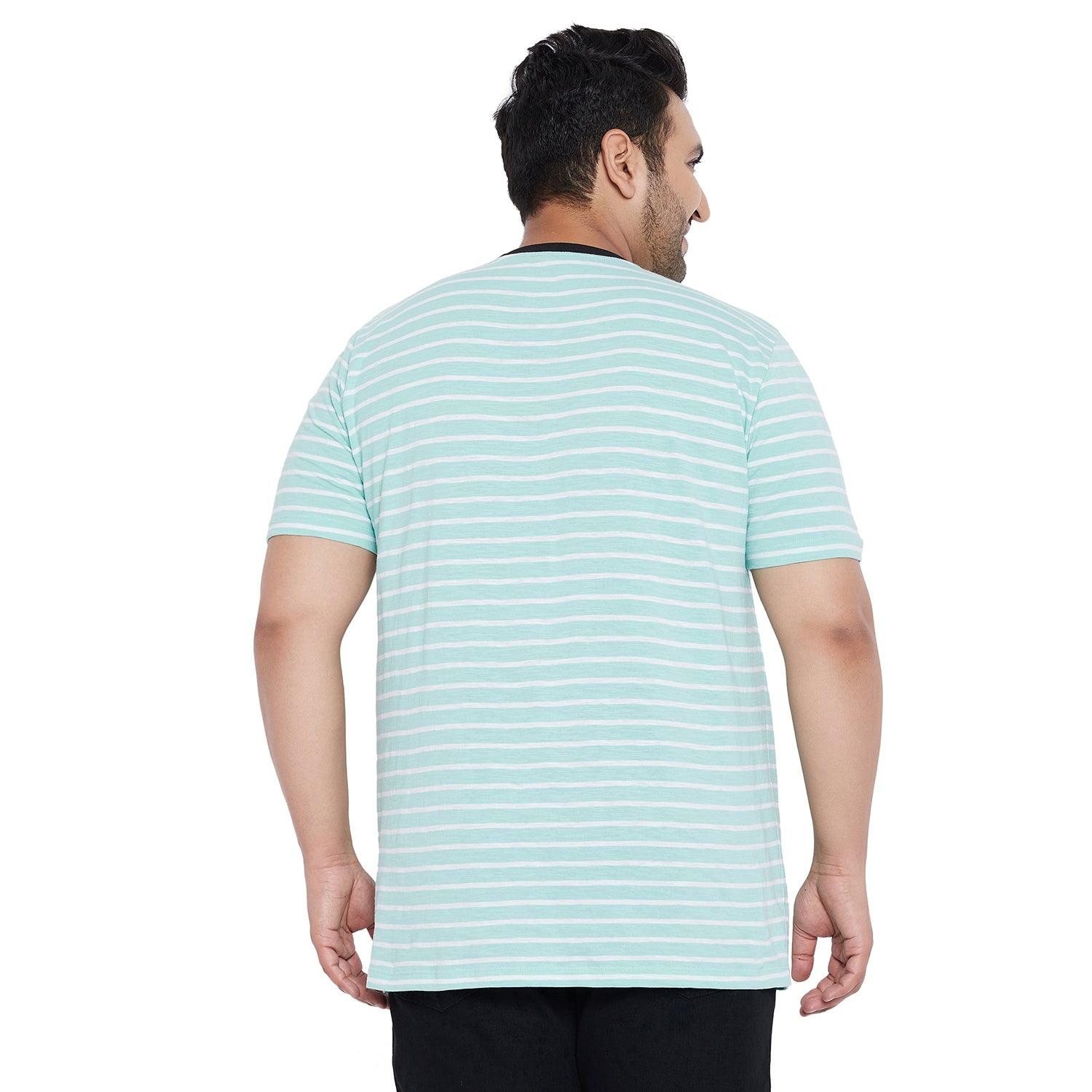 Men Plus Size Potter-SG Striped Round Neck Tshirt - bigbanana