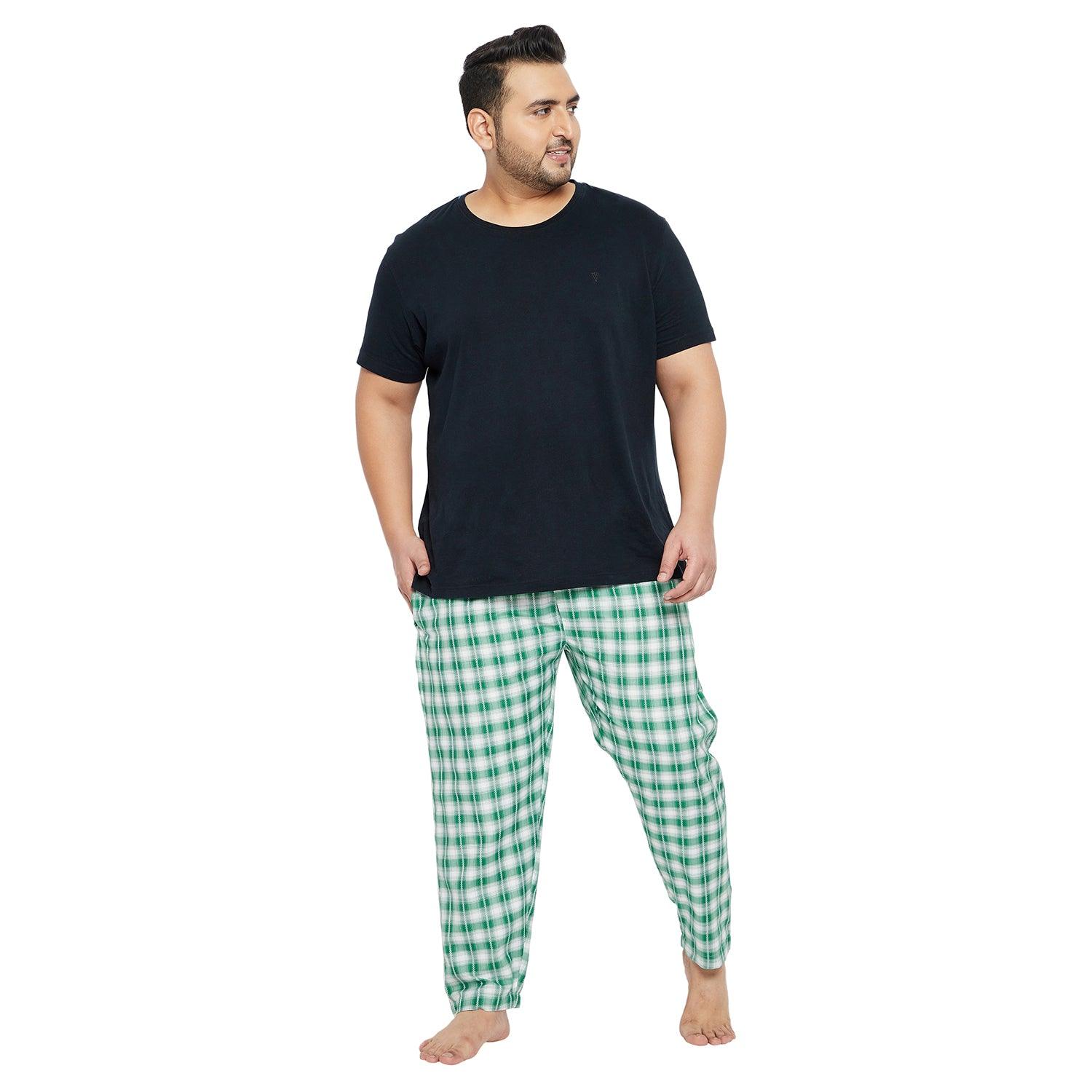 Men Plus Size Radon Check Lounge Pant - bigbanana