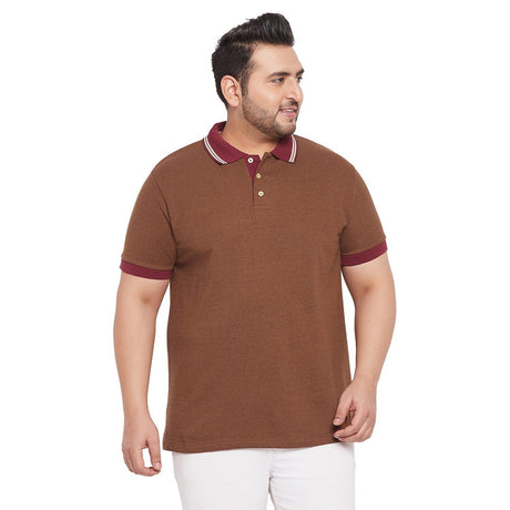 Men Plus Size Rampa Solid Polo Tshirt - bigbanana