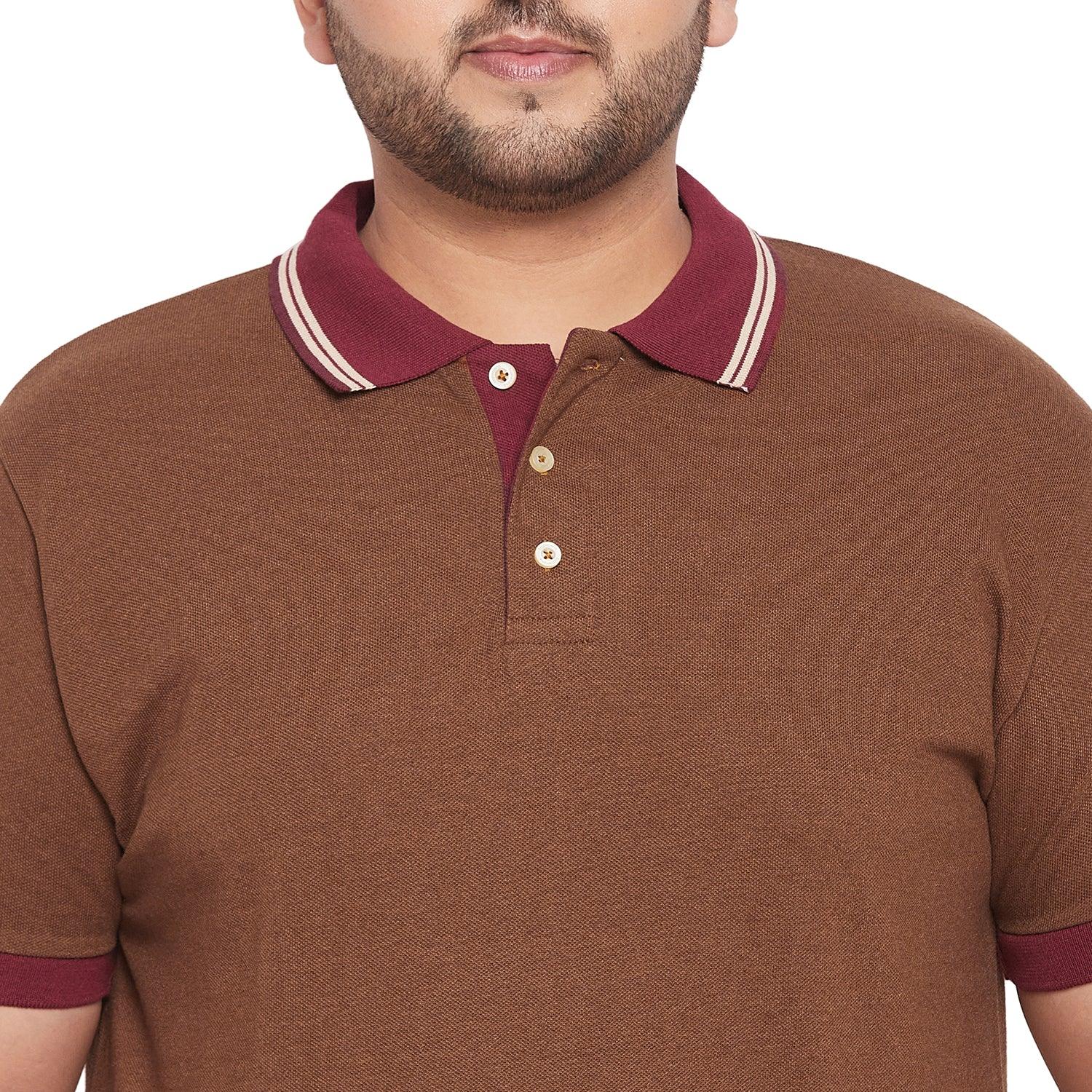 Men Plus Size Rampa Solid Polo Tshirt - bigbanana