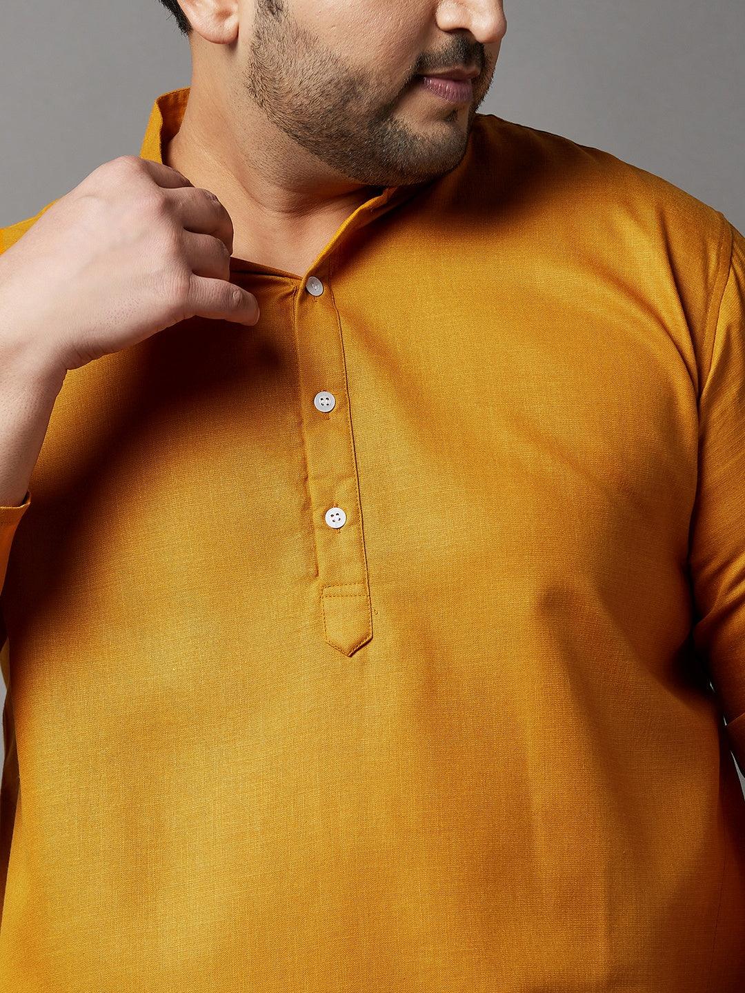 Men Plus Size Rang Solid Kurta - bigbanana