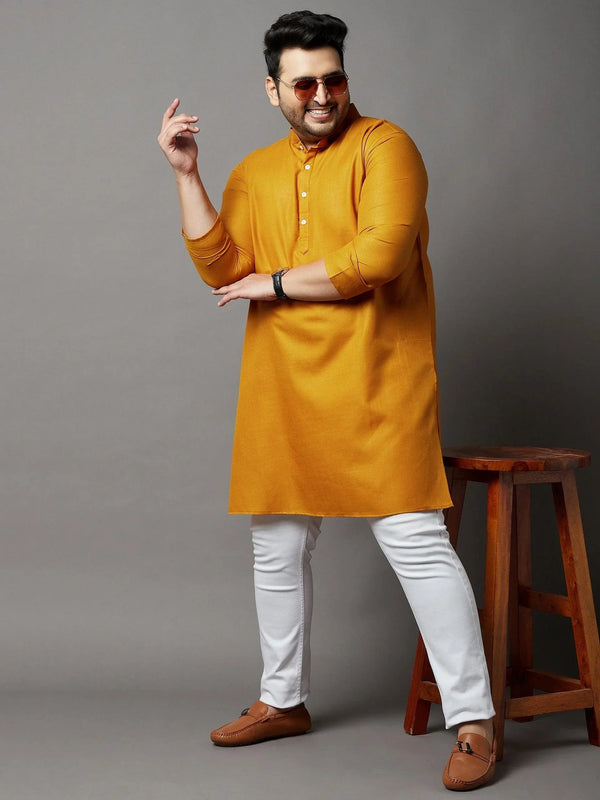 Men Plus Size Rang Solid Kurta