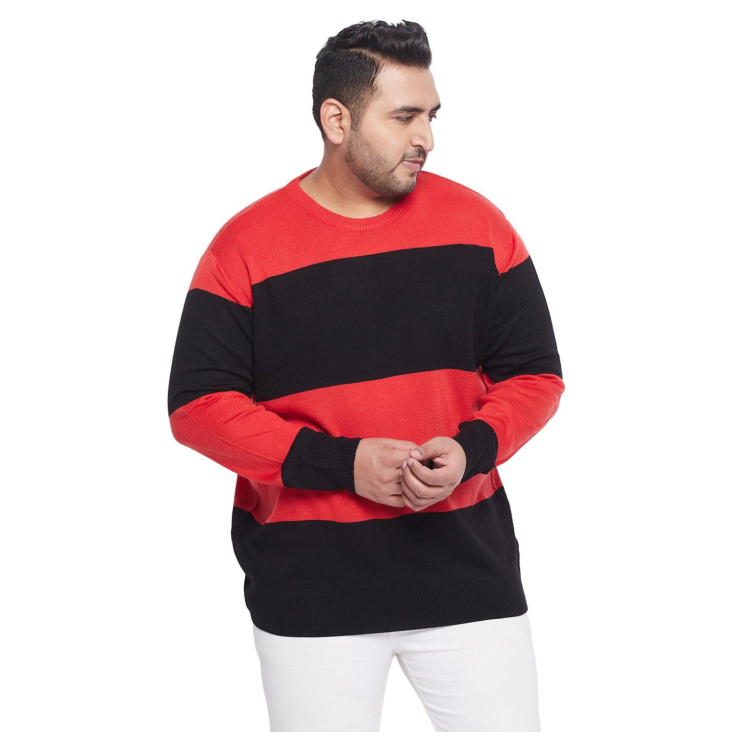 Men Plus Size Ridley Colourblock Sweater - bigbanana