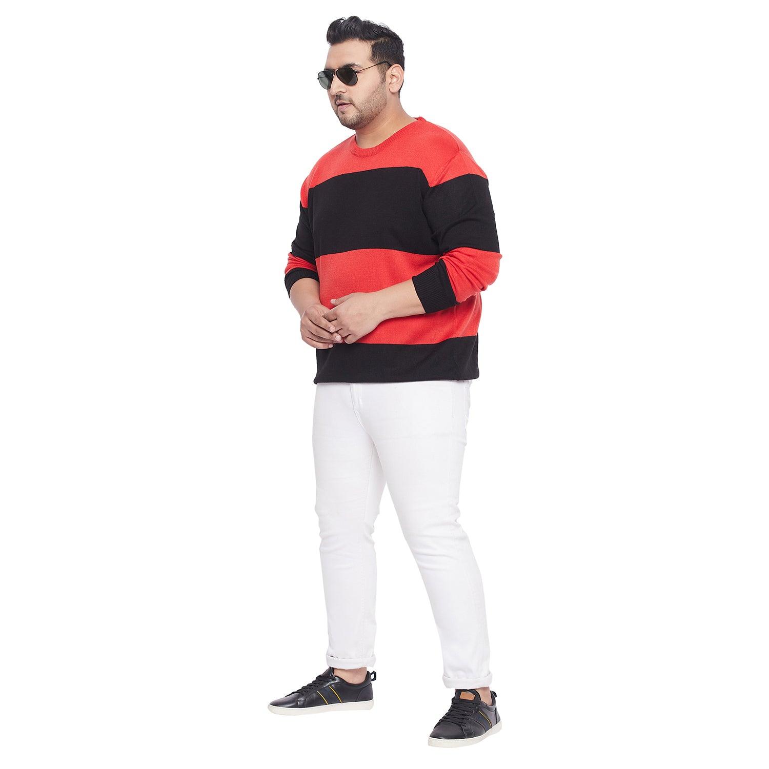 Men Plus Size Ridley Colourblock Sweater - bigbanana