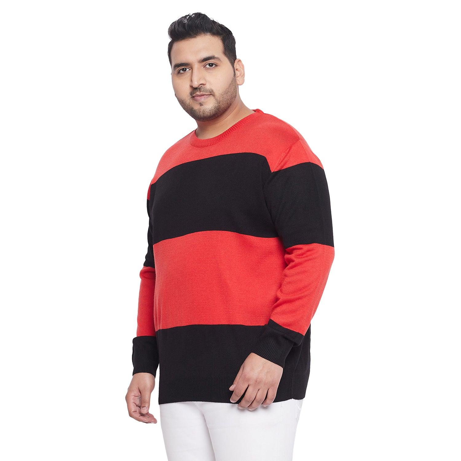 Men Plus Size Ridley Colourblock Sweater - bigbanana