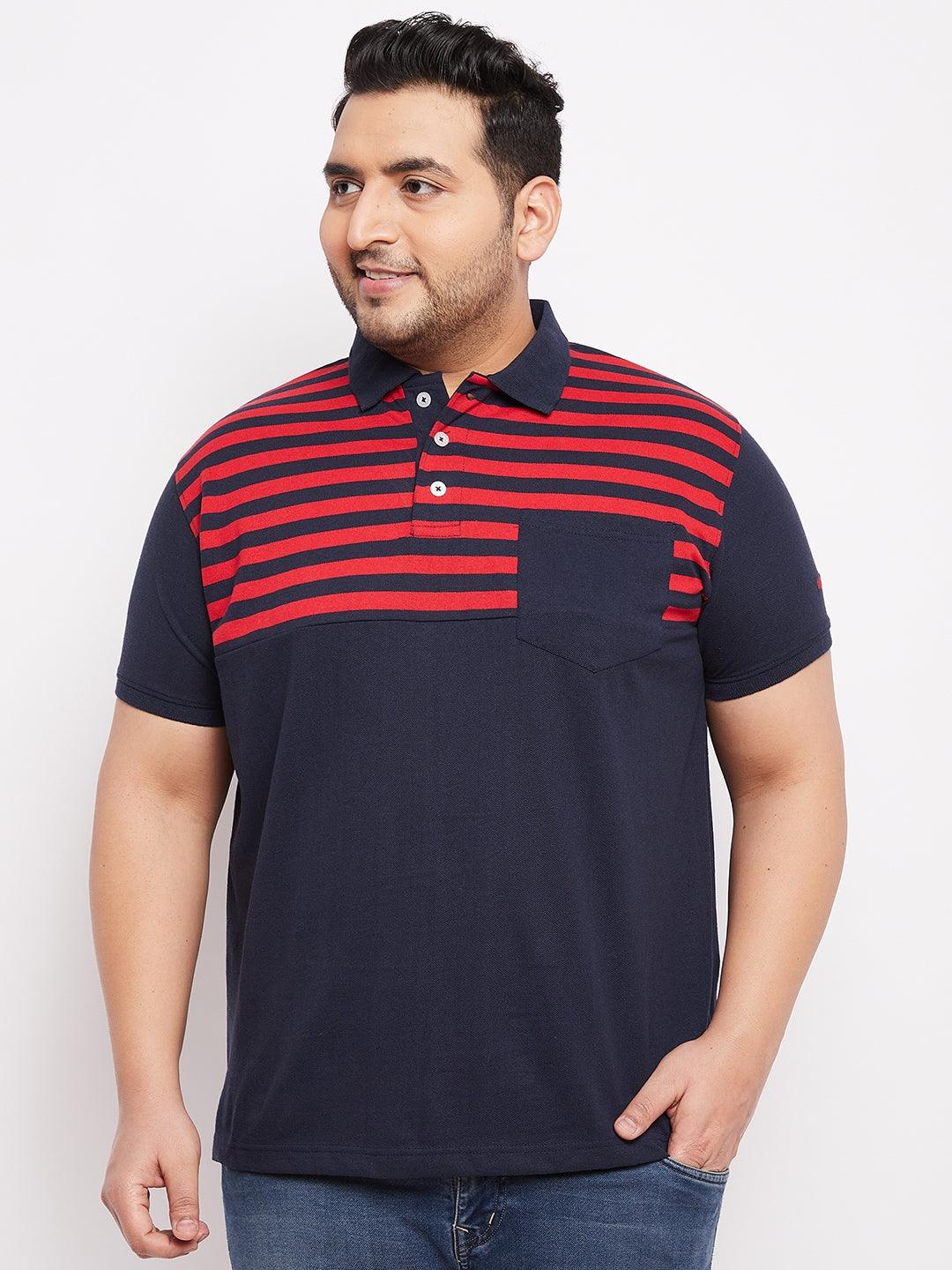 Men Plus Size Ripley Colorblock Polo Tshirt - bigbanana