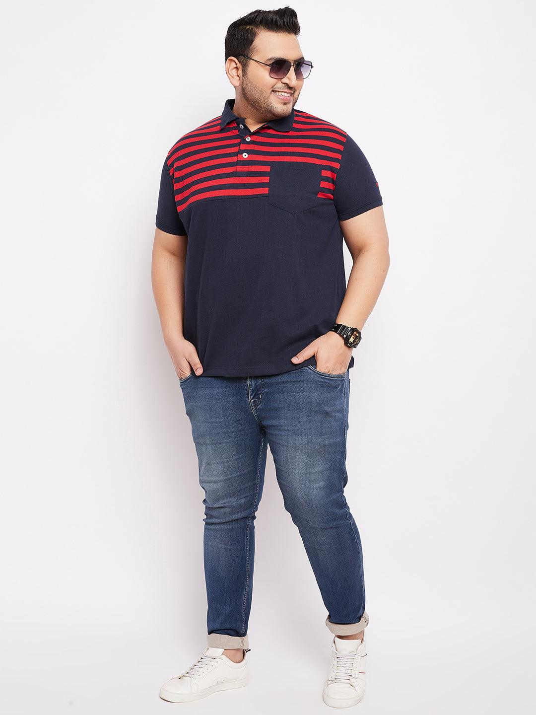 Men Plus Size Ripley Colorblock Polo Tshirt - bigbanana