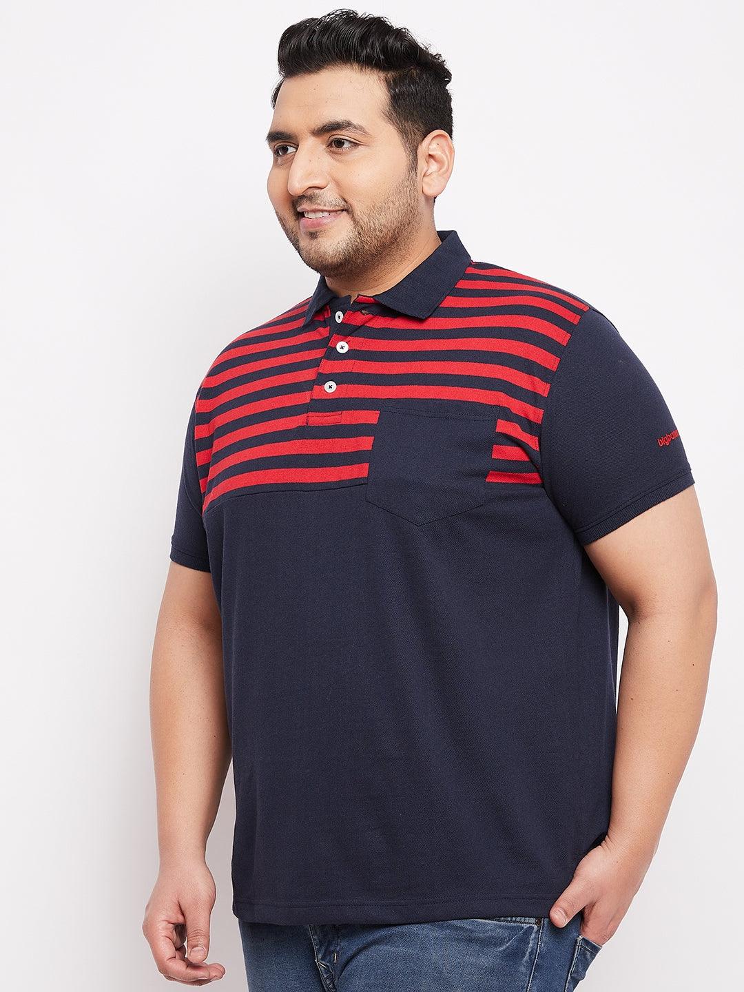 Men Plus Size Ripley Colorblock Polo Tshirt - bigbanana