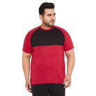 Men Plus Size Rojo-R Colorblock Round Neck Tshirt - bigbanana