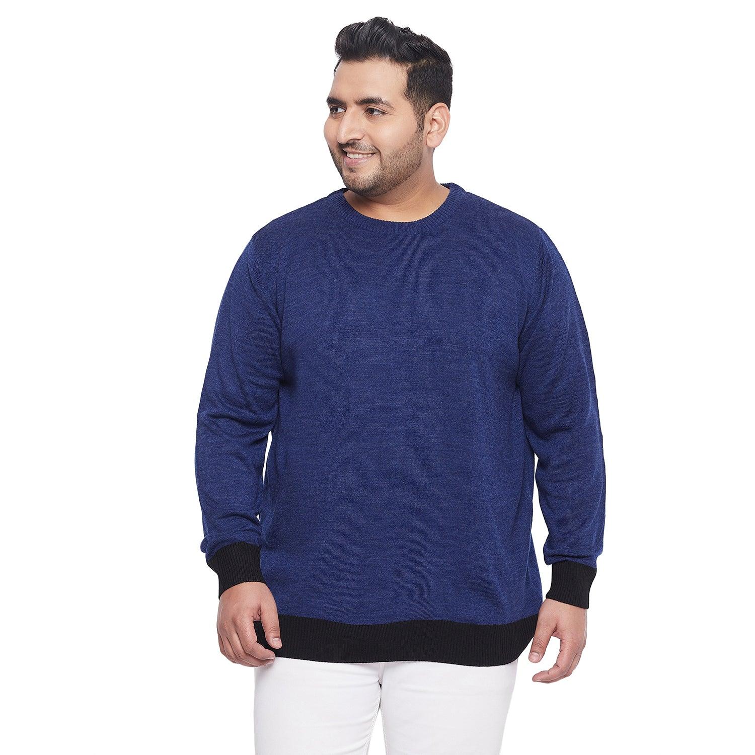 Men Plus Size Roston Solid Sweater - bigbanana