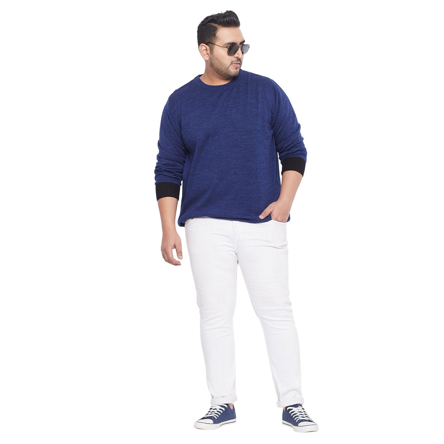 Men Plus Size Roston Solid Sweater - bigbanana