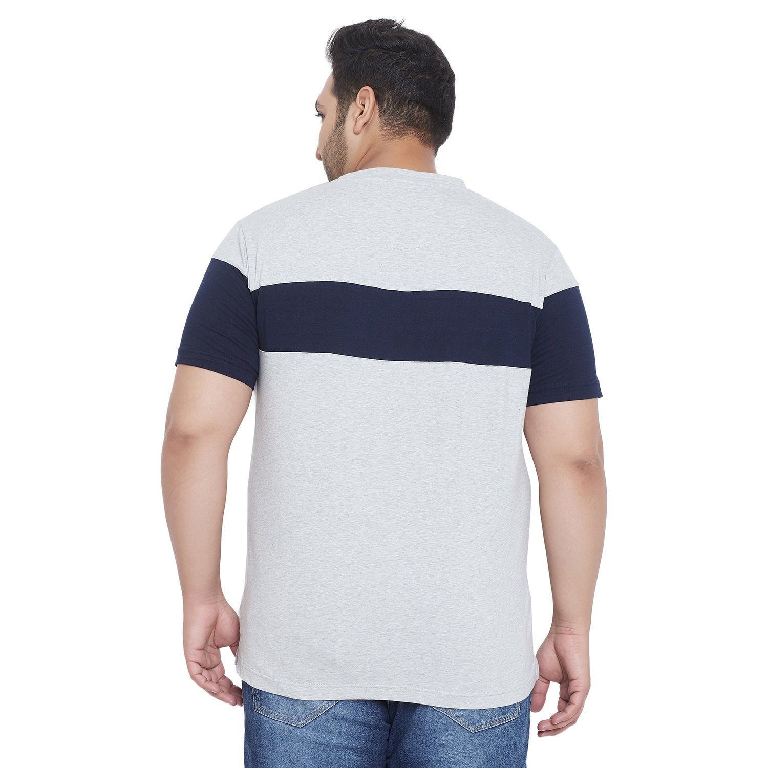 Men Plus Size Rylan Colorblock Round Neck Tshirt - bigbanana