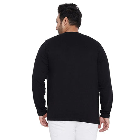 Men Plus Size Bloom Solid Henley Tshirt - bigbanana