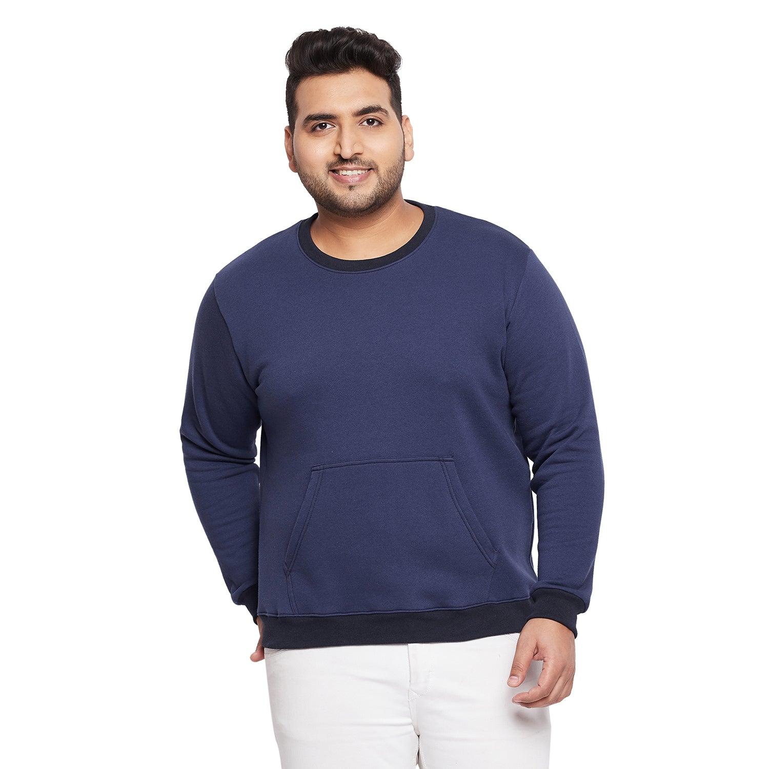 Men Plus Size Marino Solid Sweatshirt - bigbanana