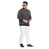 Men Plus Size Rice Solid Sweatshirt - bigbanana