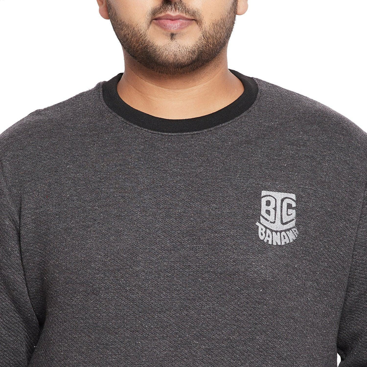 Men Plus Size Rice Solid Sweatshirt - bigbanana