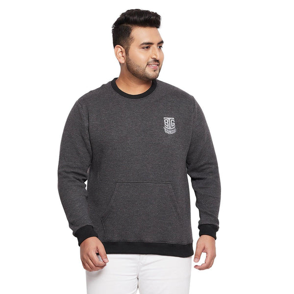 Men Plus Size Rice Solid Sweatshirt