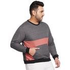 Men Plus Size Terry Colourblock Sweatshirt - bigbanana