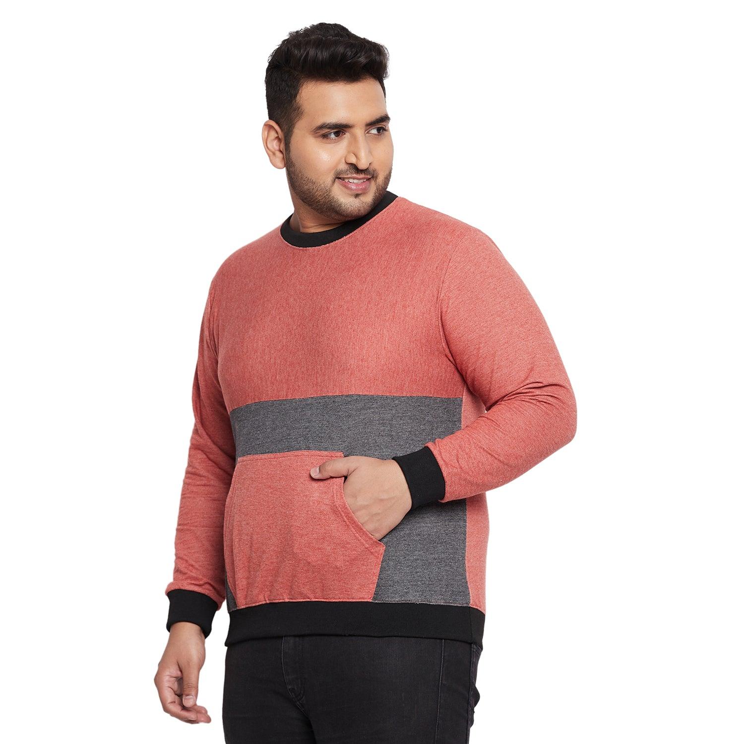 Men Plus Size Deion Colorblock Sweatshirt - bigbanana