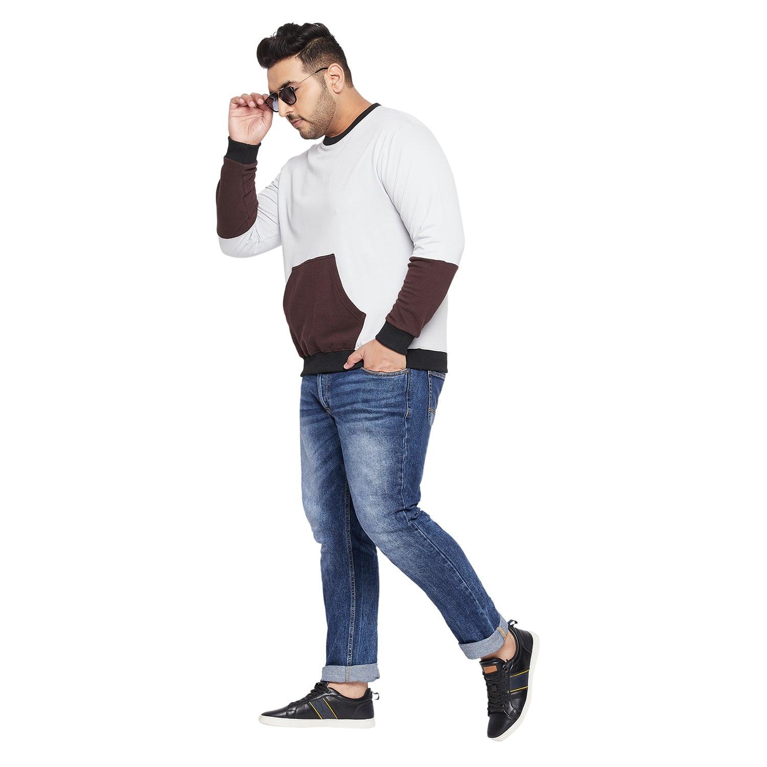 Men Plus Size Manning Colorblock Sweatshirt - bigbanana