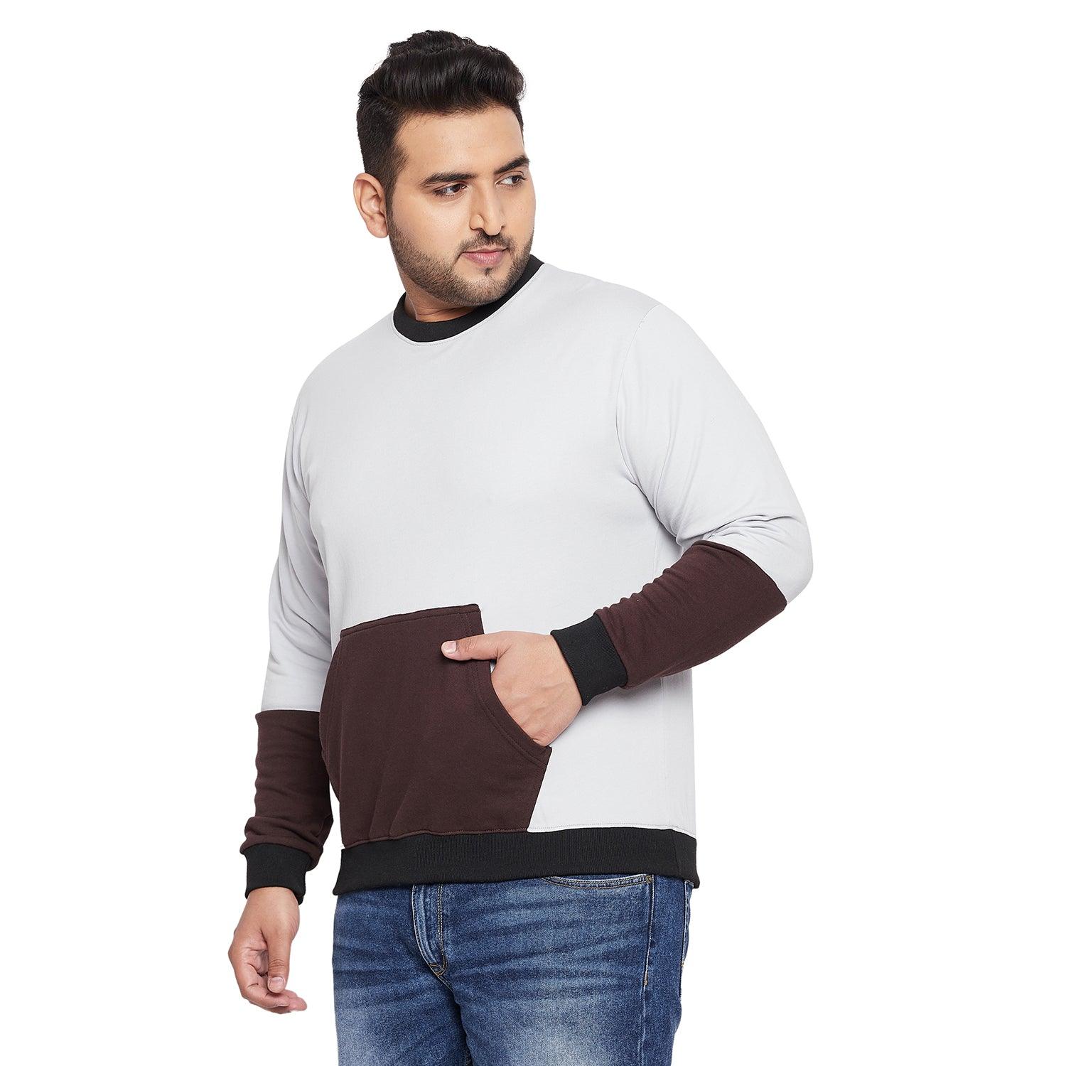 Men Plus Size Manning Colorblock Sweatshirt - bigbanana