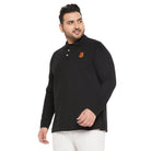 Men Plus Size Scalar Solid Polo Tshirt - bigbanana