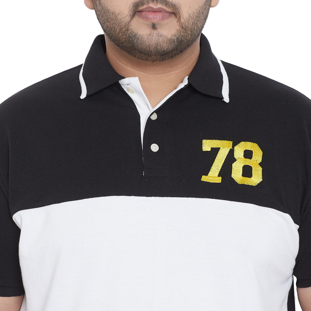 Men Plus Size Scarlet Colorblock Polo Tshirt - bigbanana