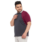 Men Plus Size Seal Colorblock Polo Tshirt - bigbanana