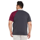 Men Plus Size Seal Colorblock Polo Tshirt - bigbanana