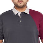 Men Plus Size Seal Colorblock Polo Tshirt - bigbanana