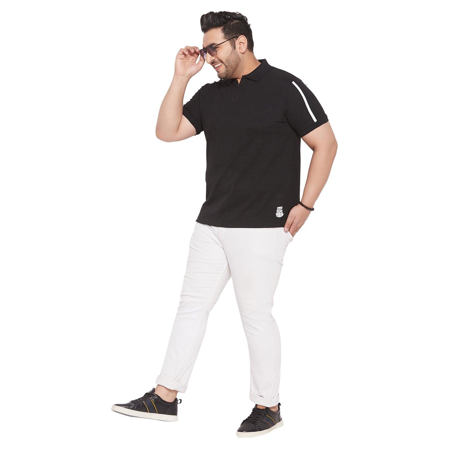 Men Plus Size Shawn Solid Polo Tshirt - bigbanana