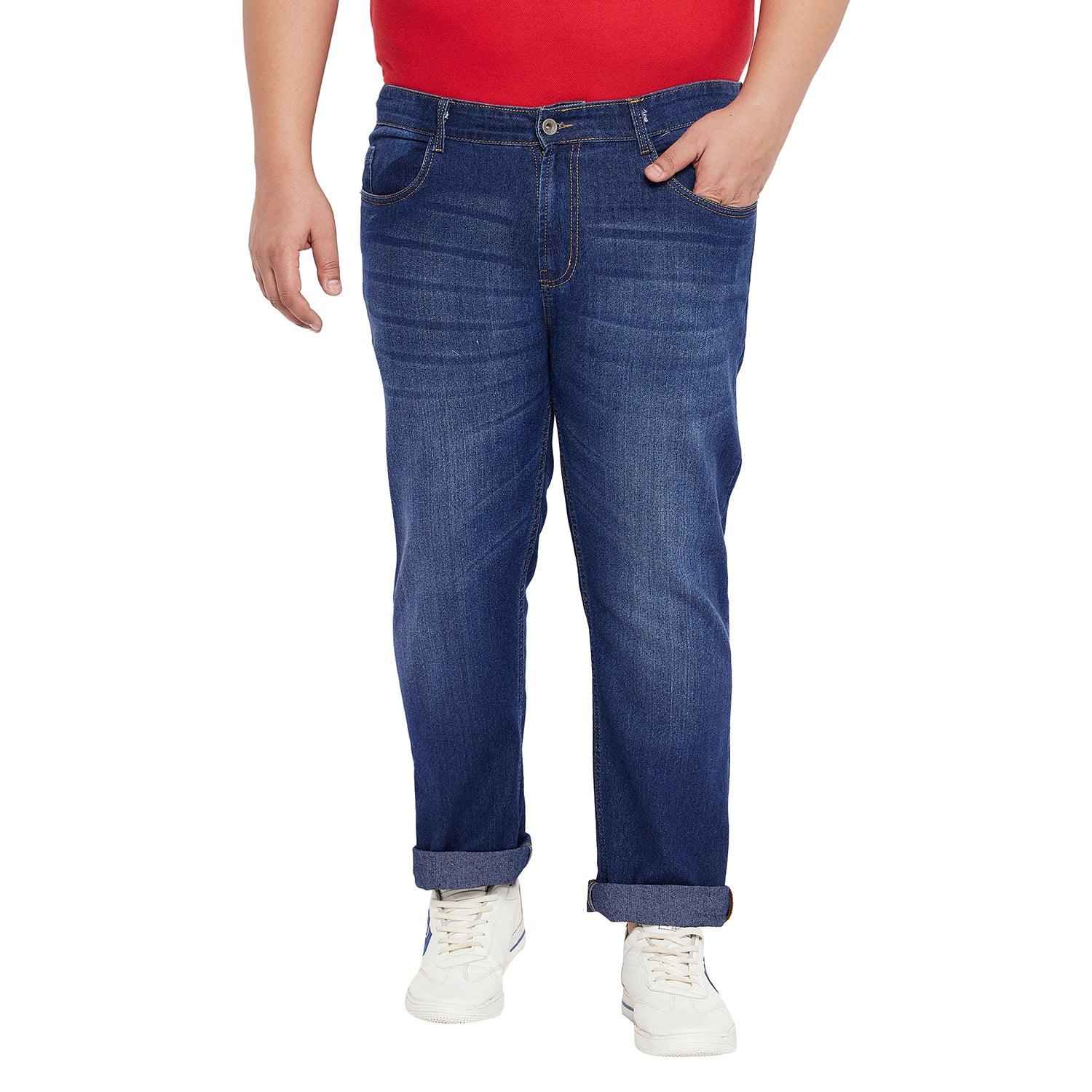 Men Plus Size Shoma Washed Indigo Denim - bigbanana