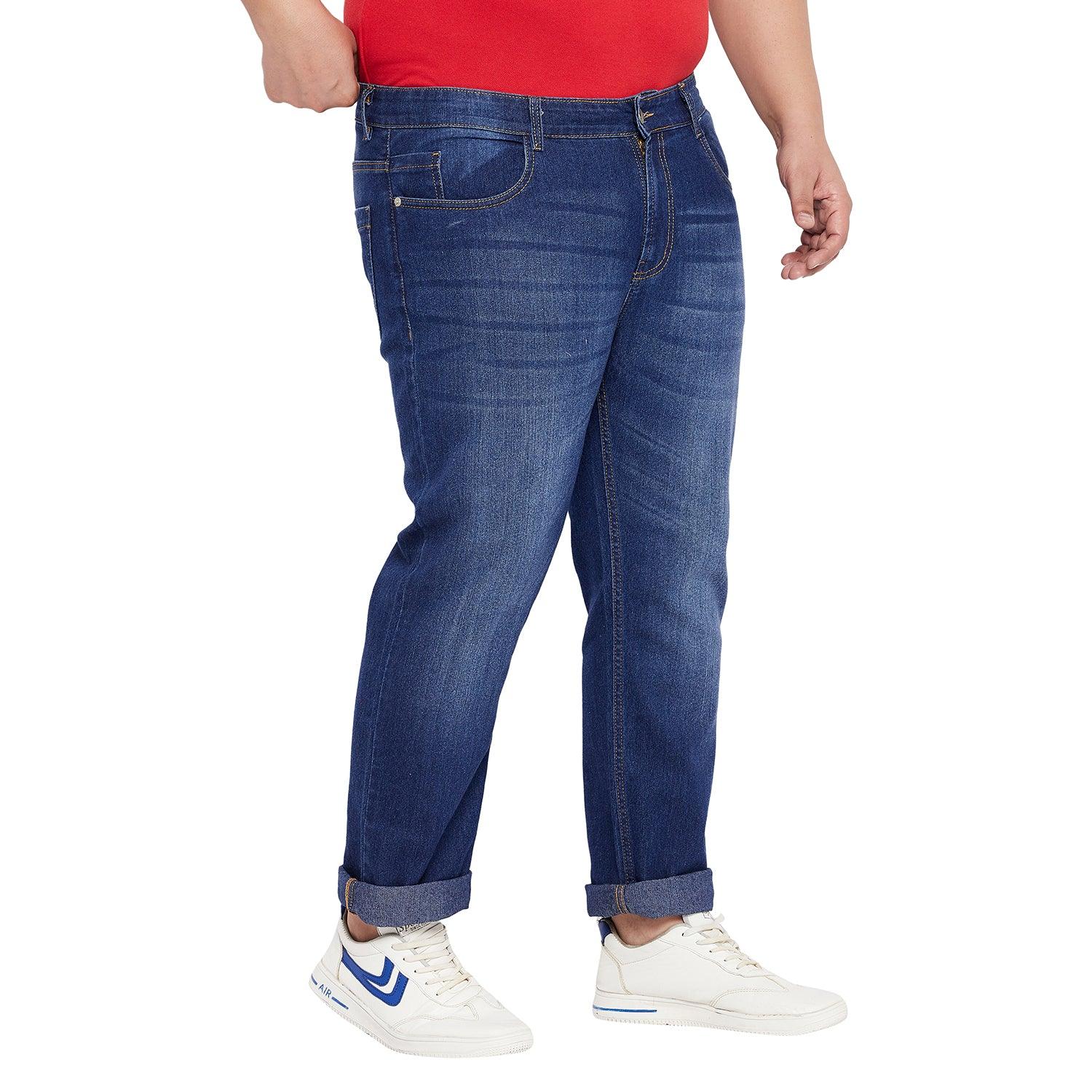 Men Plus Size Shoma Washed Indigo Denim - bigbanana