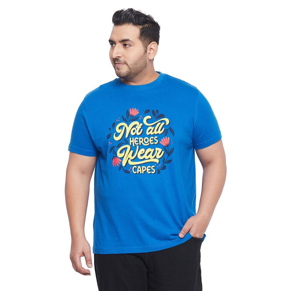 Men Plus Size Staubach Printed Round Neck Tshirt