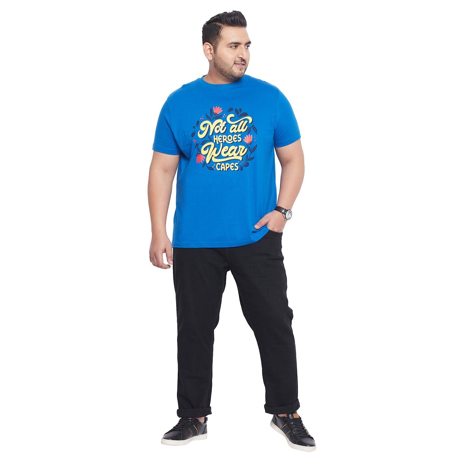 Men Plus Size Staubach Printed Round Neck Tshirt - bigbanana