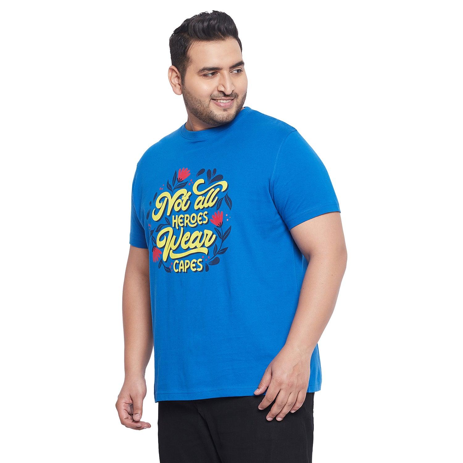 Men Plus Size Staubach Printed Round Neck Tshirt - bigbanana