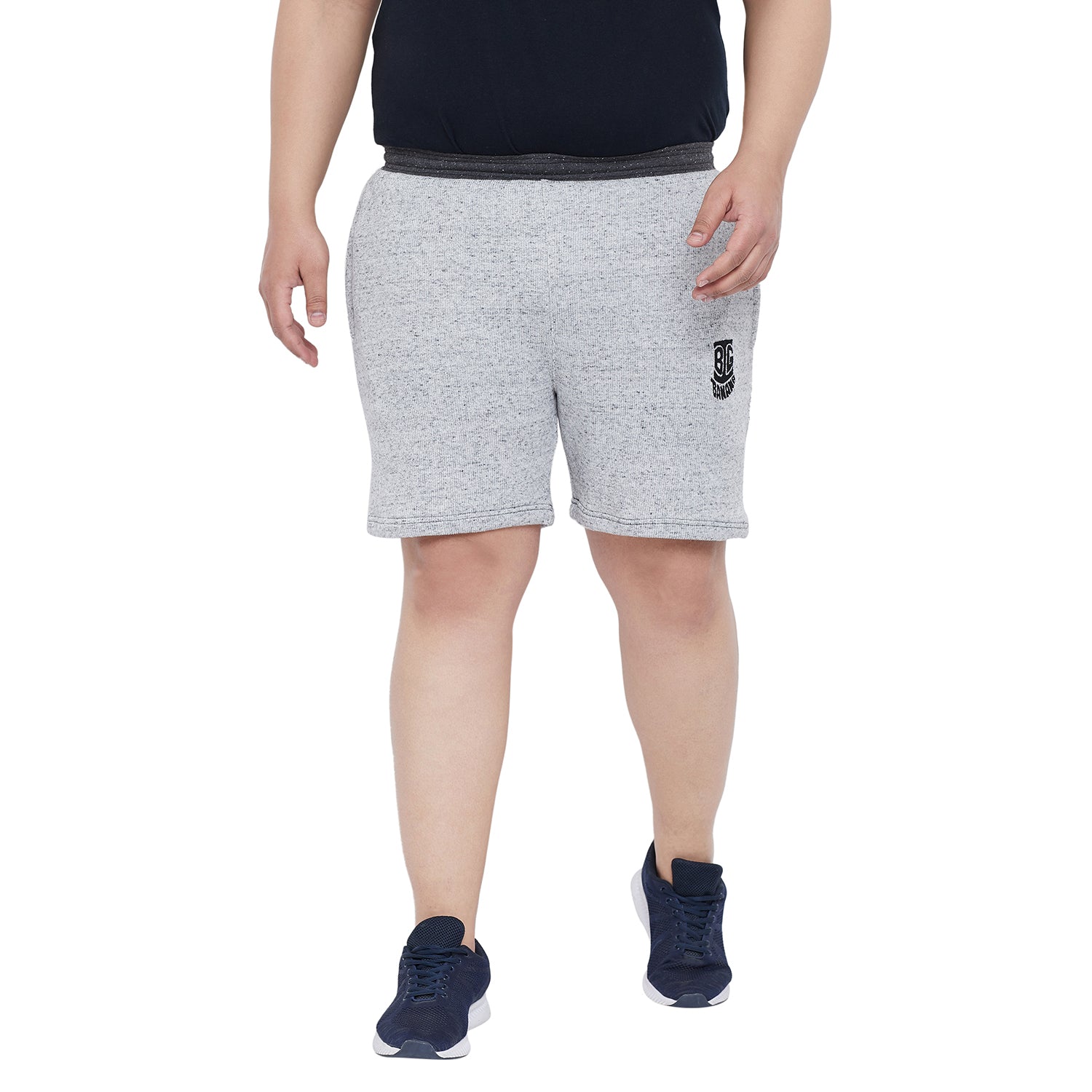 Men Plus Size Steel Solid Shorts - bigbanana