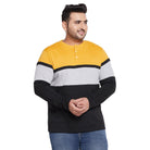 Men Plus Size Stirrup Colorblock Henley Tshirt - bigbanana