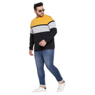 Men Plus Size Stirrup Colorblock Henley Tshirt - bigbanana