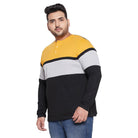 Men Plus Size Stirrup Colorblock Henley Tshirt - bigbanana