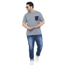 Men Plus Size Stoddart Solid Round Neck Tshirt - bigbanana