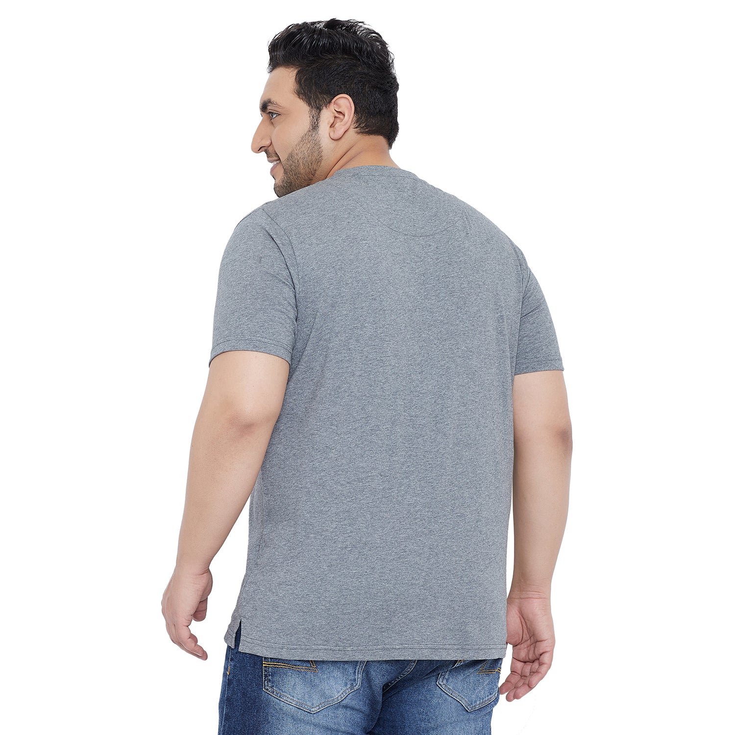 Men Plus Size Stoddart Solid Round Neck Tshirt - bigbanana