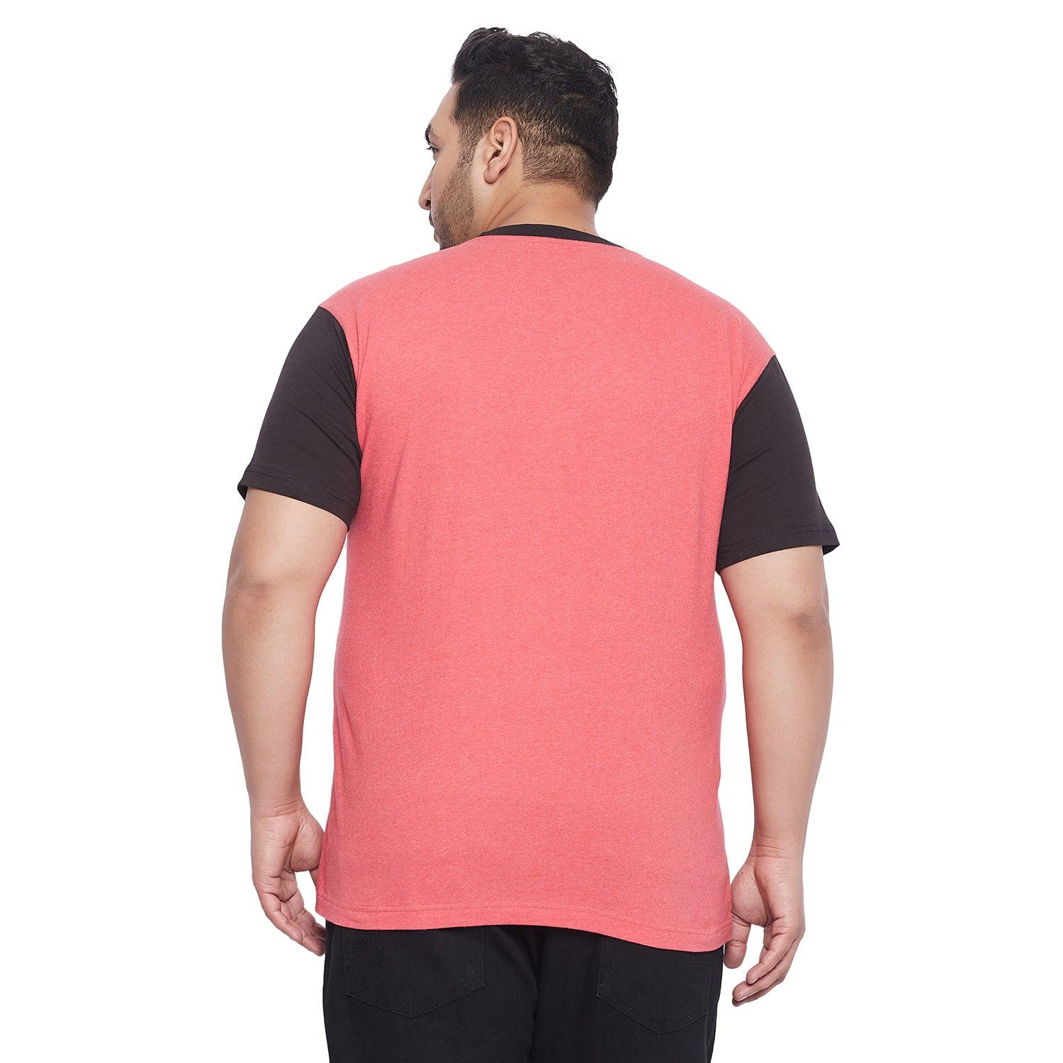 Men Plus Size Swayer Colorblock Round Neck Tshirt - bigbanana