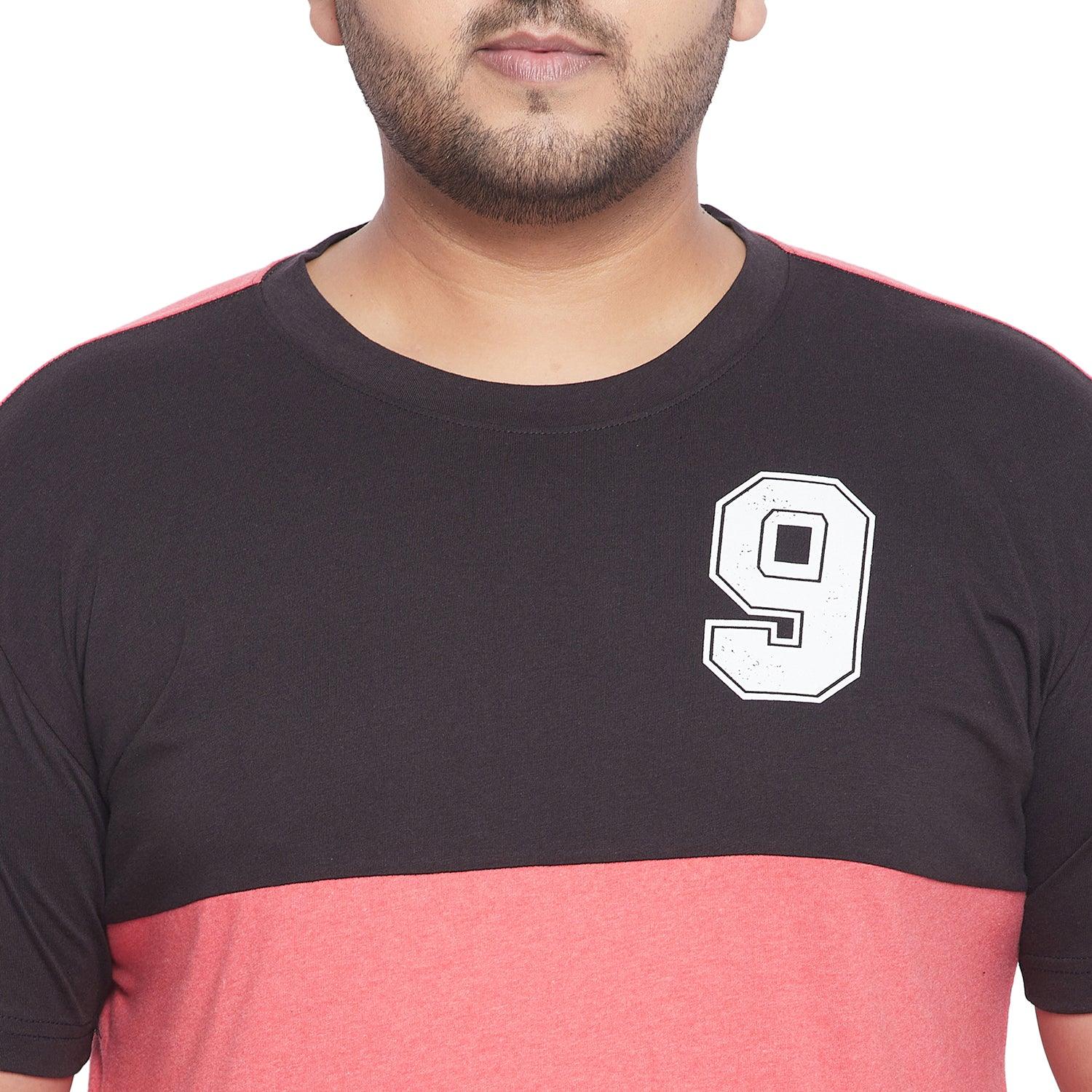 Men Plus Size Swayer Colorblock Round Neck Tshirt - bigbanana