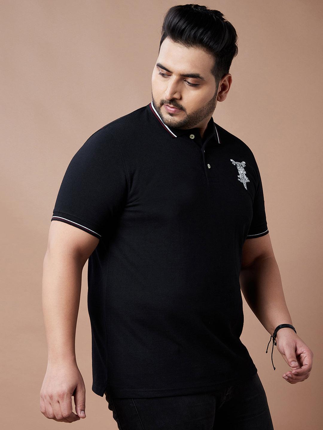 Men Plus Size Tappet Solid Polo Tshirt - bigbanana