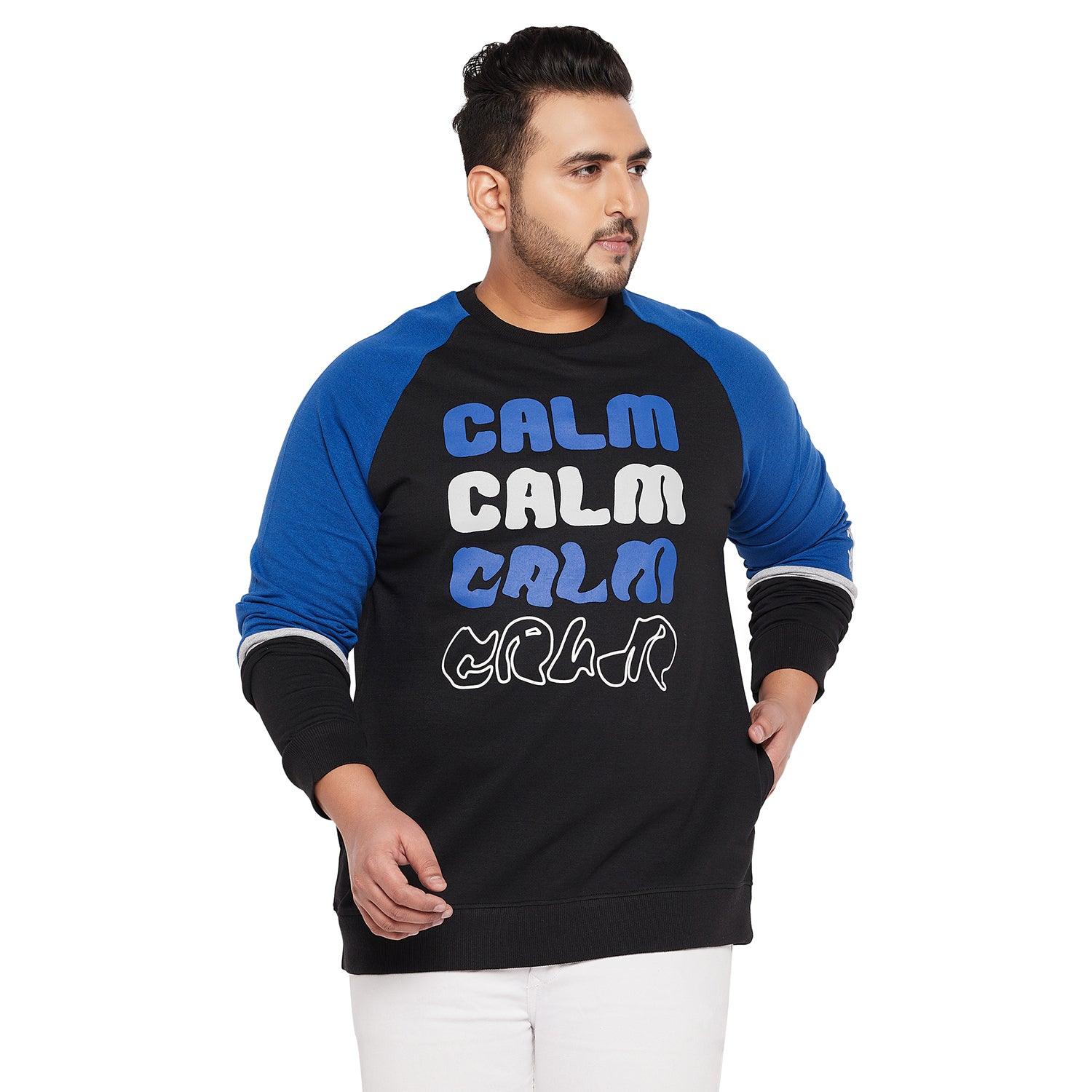 Men Plus Size Tarragon Printed Sweatshirt - bigbanana