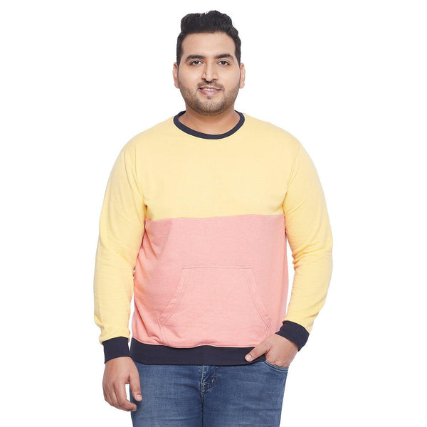 Men Plus Size Tedybru Colorblock Sweatshirt