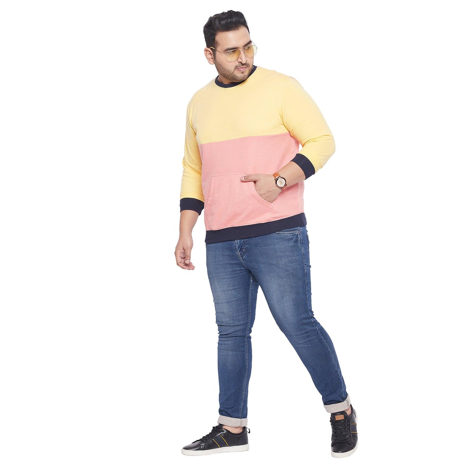 Men Plus Size Tedybru Colorblock Sweatshirt - bigbanana