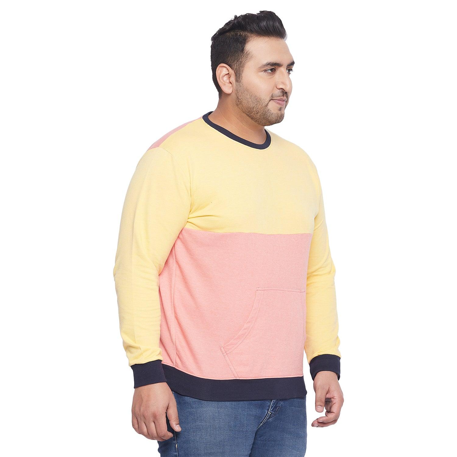 Men Plus Size Tedybru Colorblock Sweatshirt - bigbanana