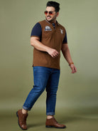 Men Plus Size Throttle Colorblock Polo Tshirt - bigbanana